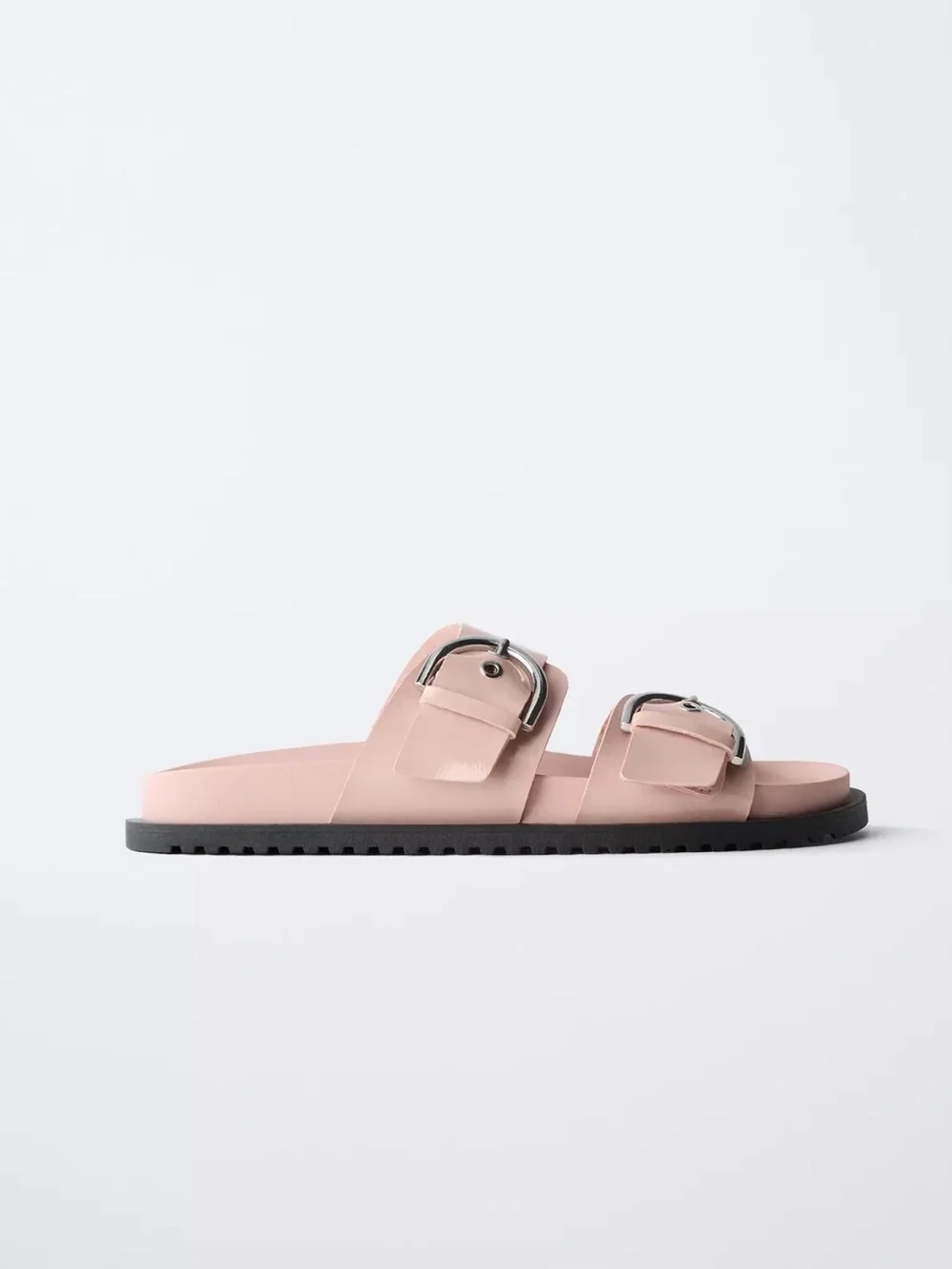 Zara Patent Leather Buckle Sandals